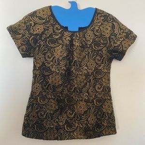 Gorgeous black and gold brocade top